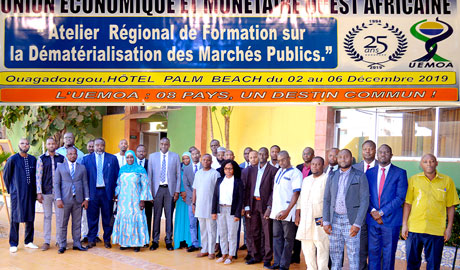 Les autorités de régulation et de contrôle des marchés publics de l’Union Économique et Monétaire Ouest Africaine à l’école de la dématérialisation à Ouagadougou – du 02 au 06 décembre 2019